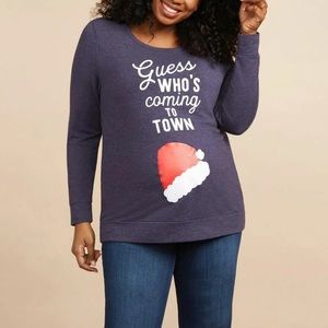 Motherhood Guess Whis Coming to Town Santa Sz 2X Long Sleeve